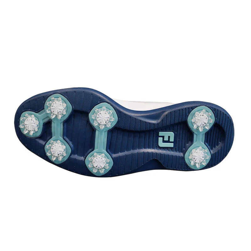 FOOTJOY Traditions Men's Spiked Shoes (White/Navy/Blue) - Image 4