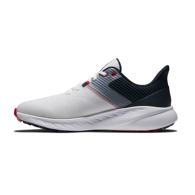FOOTJOY Flex SL Men's Spikeless Shoes (White/Navy/Red) - Image 2