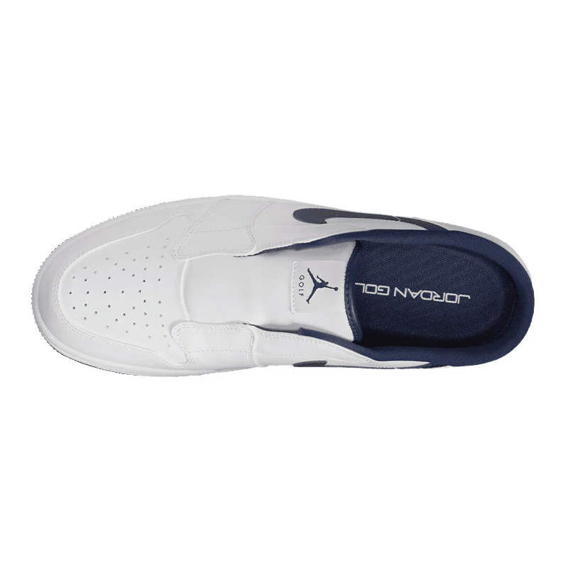 NIKE Air Jordan Mule Men's Spikeless Shoes (White/Navy) - Image 3