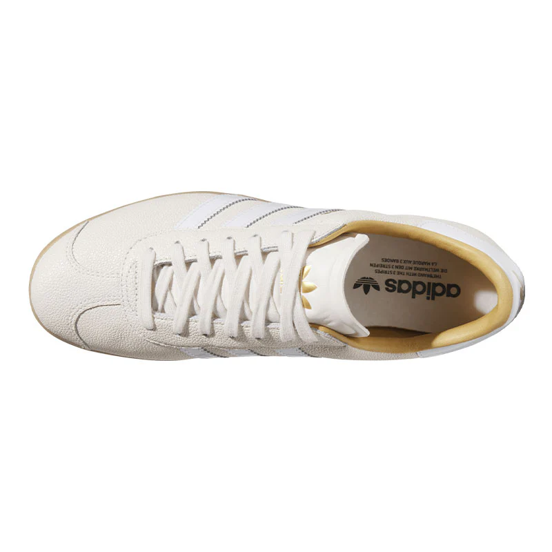 ADIDAS Gazelle Lux Men's Spikeless Shoes (White/White/Gum) - Image 3
