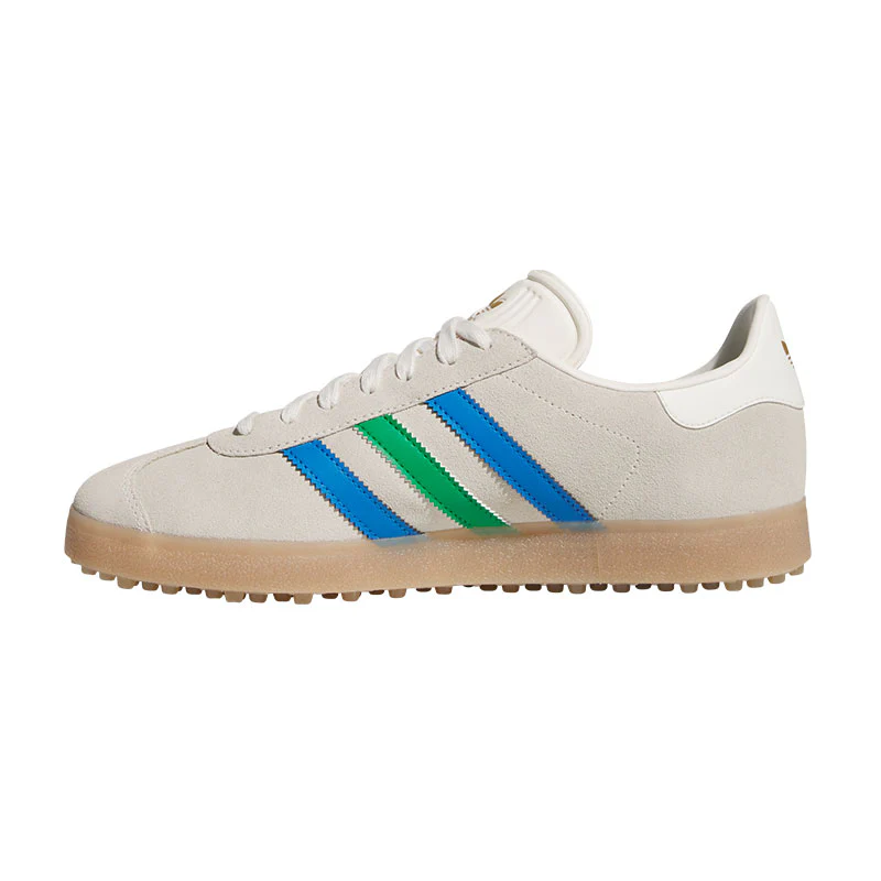 ADIDAS Gazelle Unisex Spikeless Shoes (White/Green/Blue) - Image 2