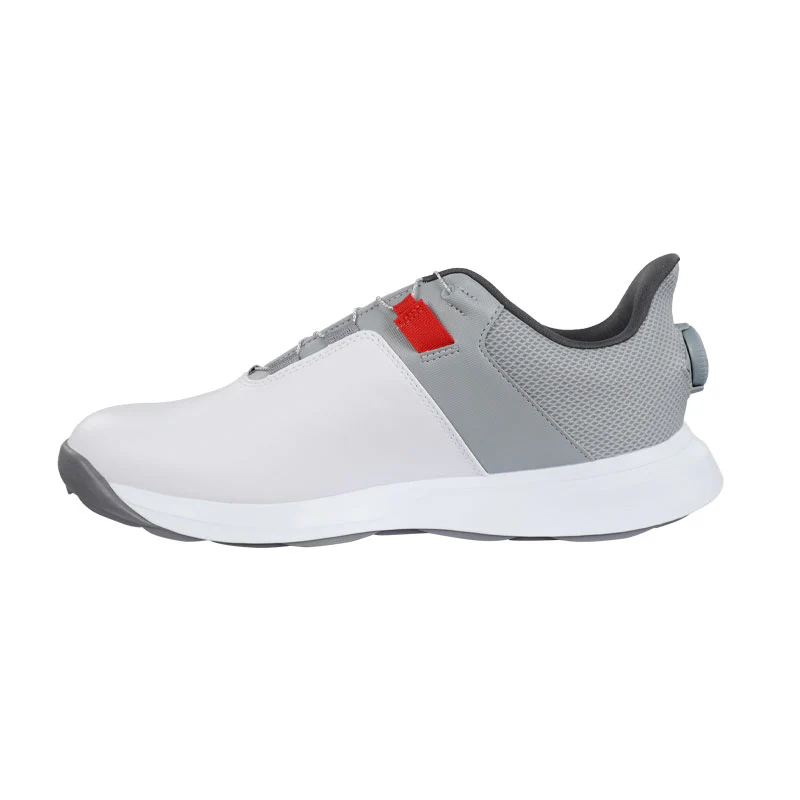 FOOTJOY Pro Lite BOA MenÆs Spikeless Shoes (White/Grey/Red) - Image 2