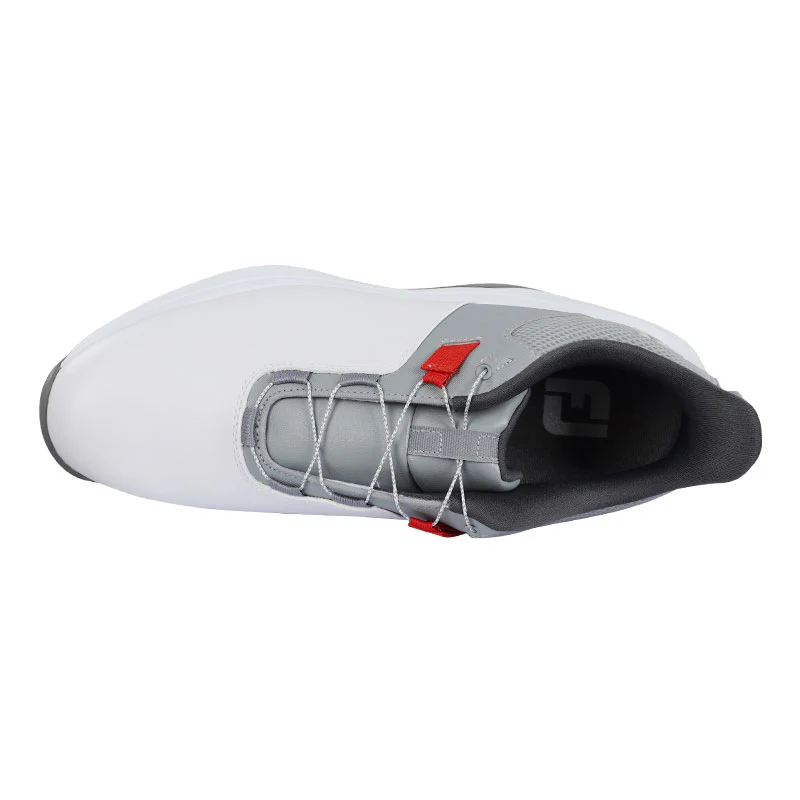 FOOTJOY Pro Lite BOA MenÆs Spikeless Shoes (White/Grey/Red) - Image 3