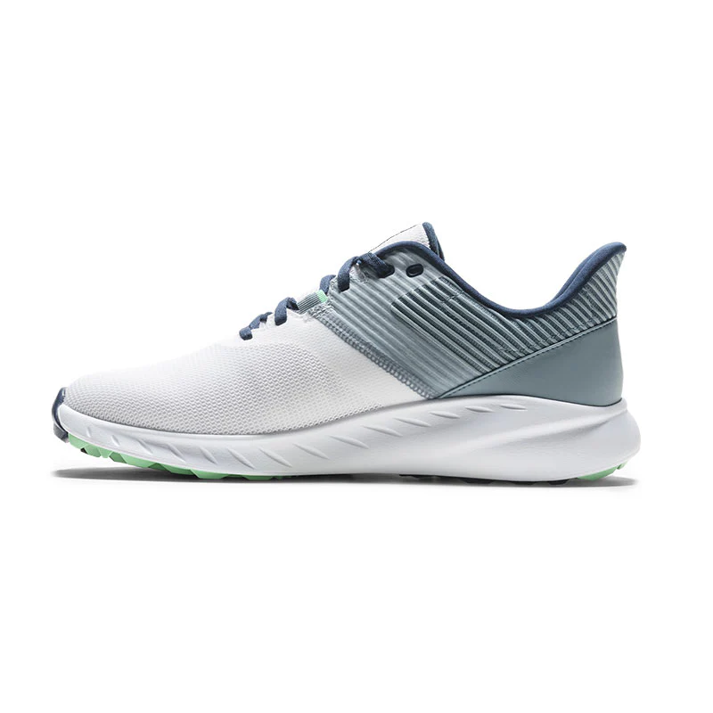 FOOTJOY Flex Men's Spikeless Shoes (White/Blue/Green) - Image 2