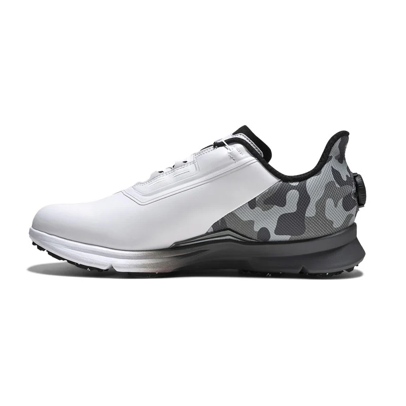 FOOTJOY FJ Fuel BOA Men's Spiked Shoes (White/Grey/Black) - Image 2