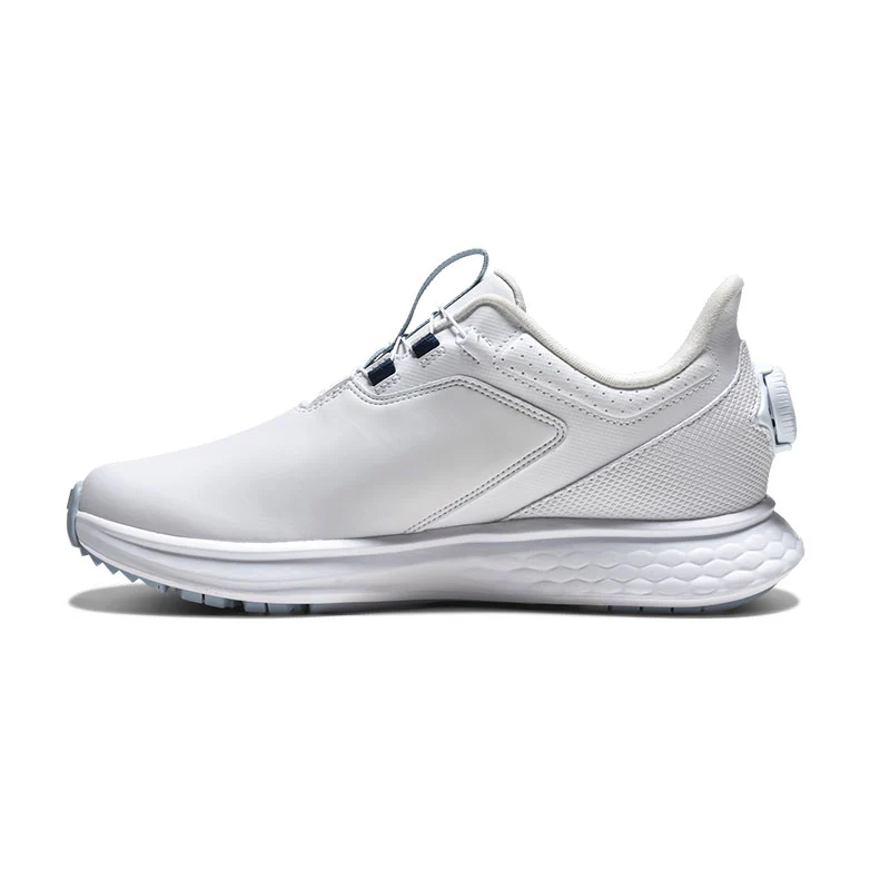 FOOTJOY FJ Pulse BOA Women's Spiked Shoes (White/White/Blue) - Image 2