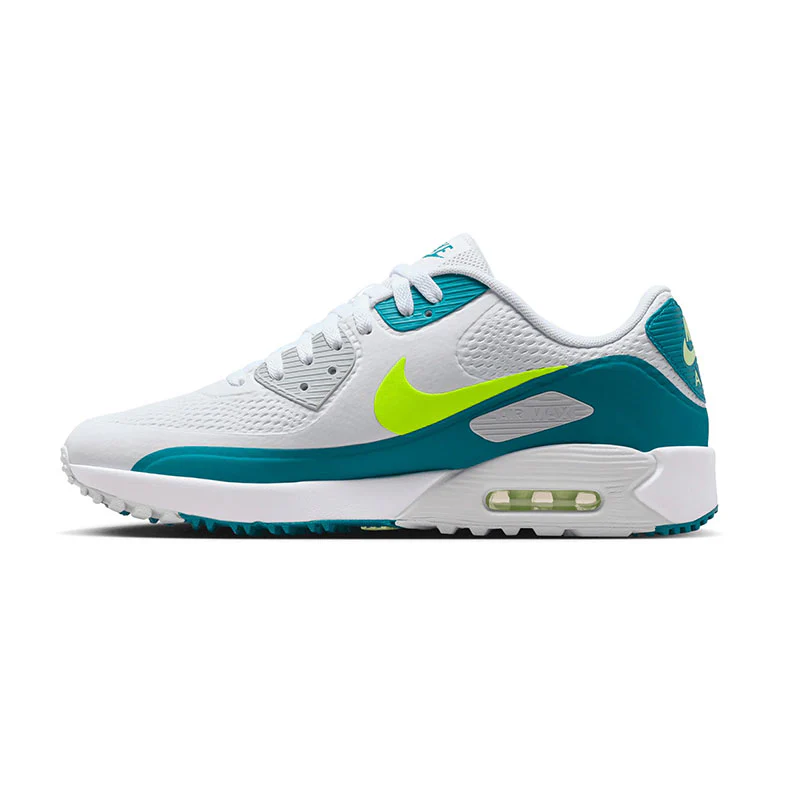 NIKE Air Max 90 G Men's Spikeless Shoes (White/Yellow/Blue) - Image 2