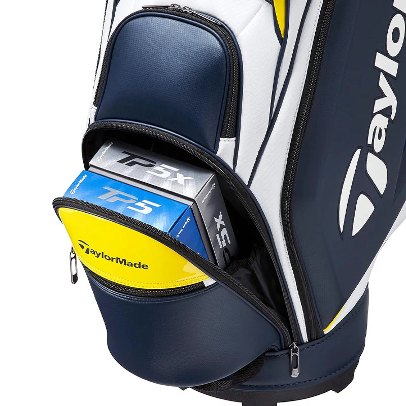 TAYLORMADE 9.5" Auth-Tech Cart Bag (Navy/White/Yellow) - Image 3