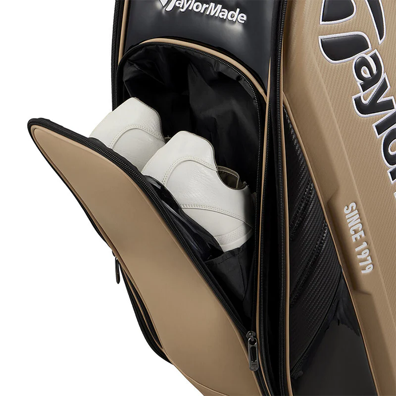 TAYLORMADE 9.5" Auth-Tech Cart Bag (Beige/Black) - Image 4