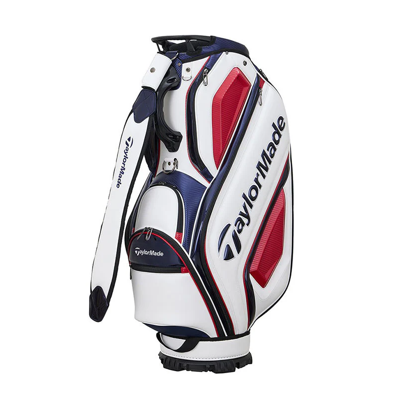 TAYLORMADE 9.5" Auth-Tech Cart Bag (White/Navy/Red)
