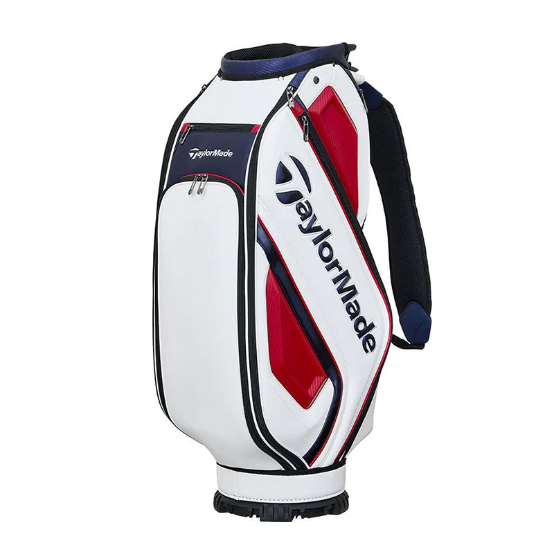 TAYLORMADE 9.5" Auth-Tech Cart Bag (White/Navy/Red) - Image 2