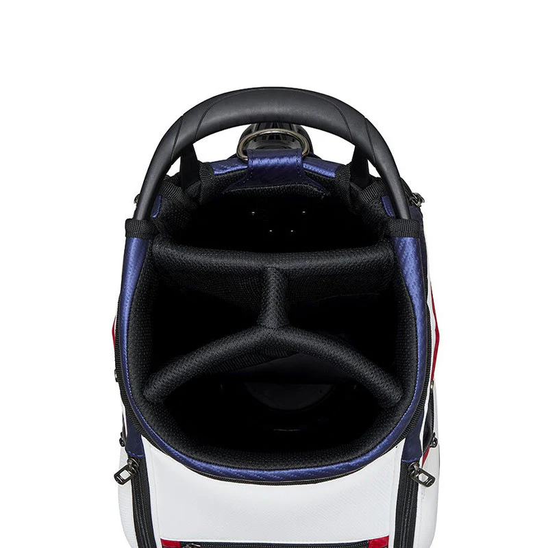 TAYLORMADE 9.5" Auth-Tech Cart Bag (White/Navy/Red) - Image 4