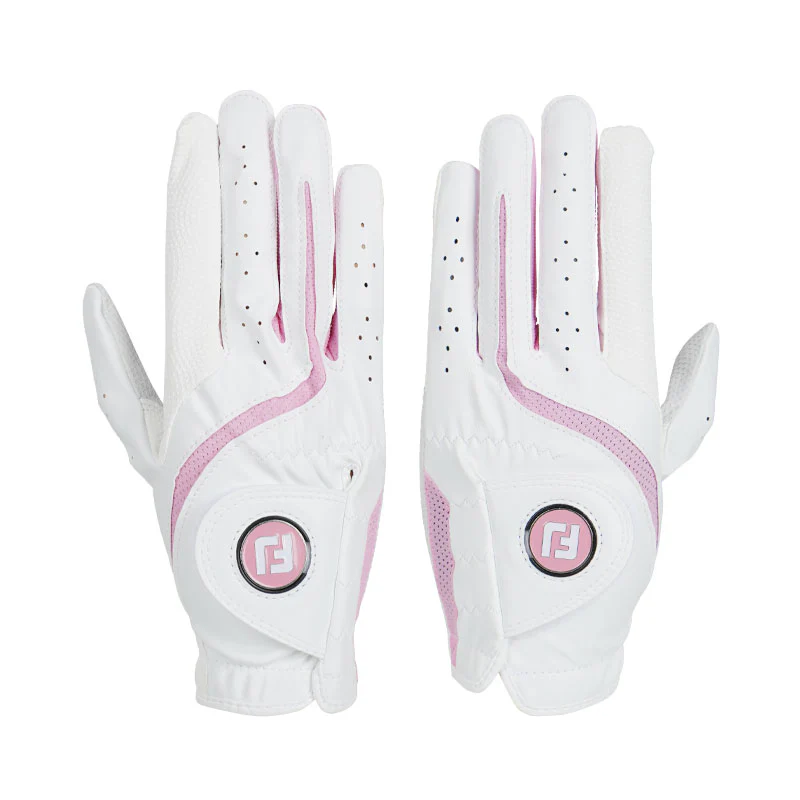 FOOTJOY GTXtreme Asian Women's Leather Pair Gloves (White/Pink) - Image 3