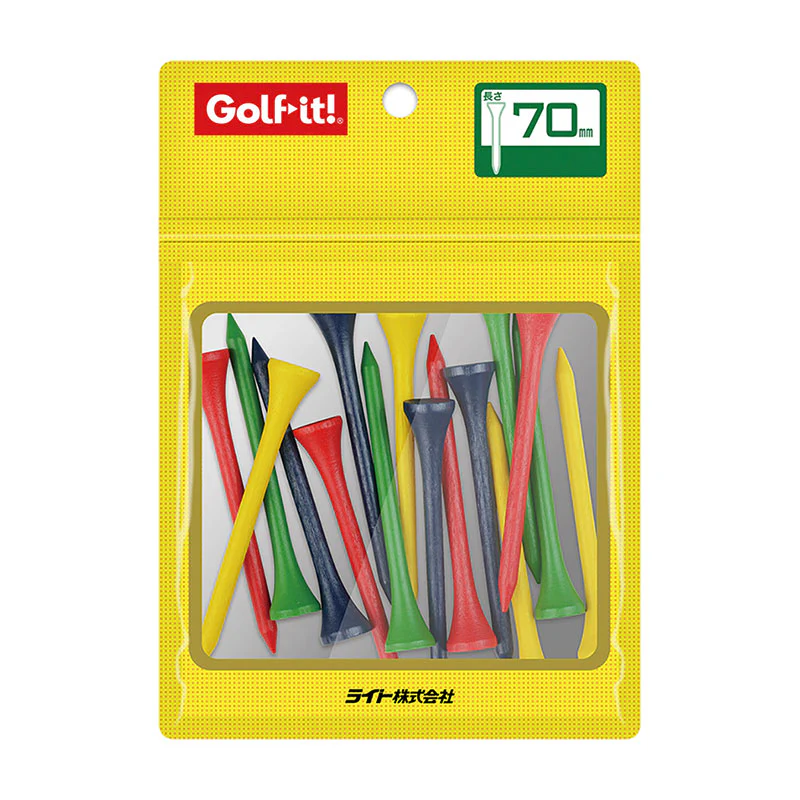 GOLF LITE T-570 Lite Mix Shell Pack Wood Tee 70mm