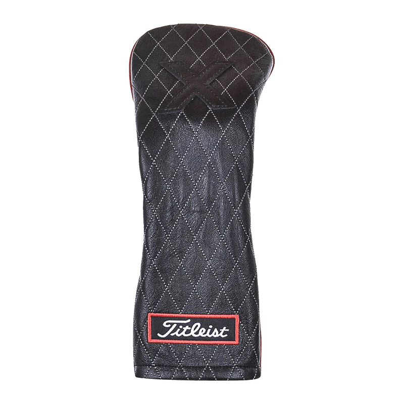TITLEIST Jet Black Leather Hybrid Headcover (Black/Black/Red)