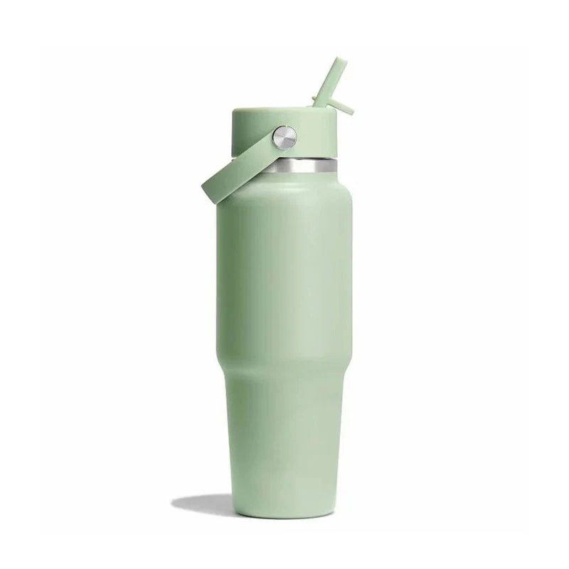 HYDRO FLASK Wide Mouth Travel Bottle With Flex Straw Cap 32oz (Aloe) - Image 2